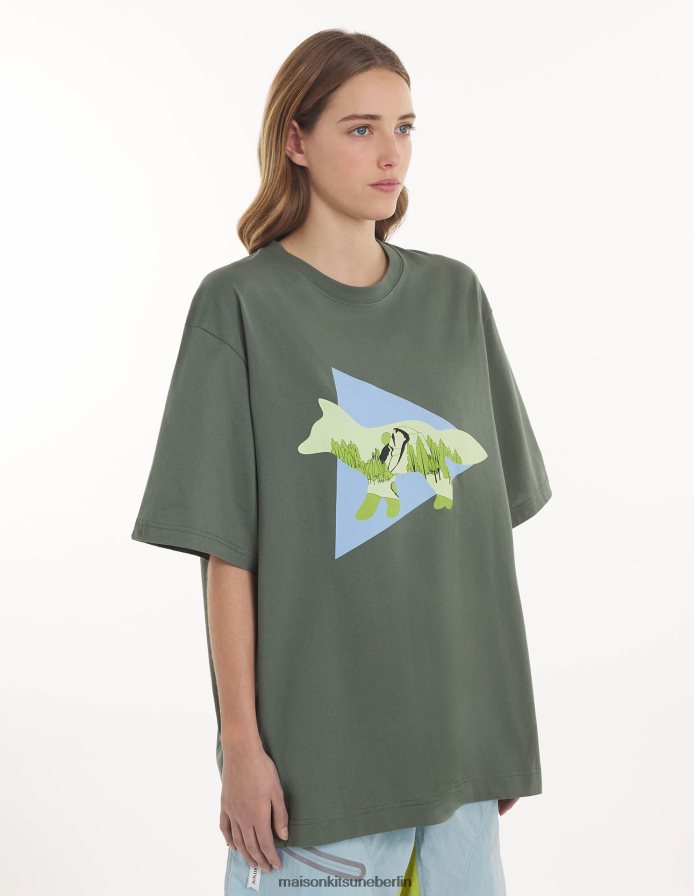 Kleidung V2DHL84 khaki Männer MK X und Wander Dry Baumwoll-T-Shirt 2 Maison Kitsune