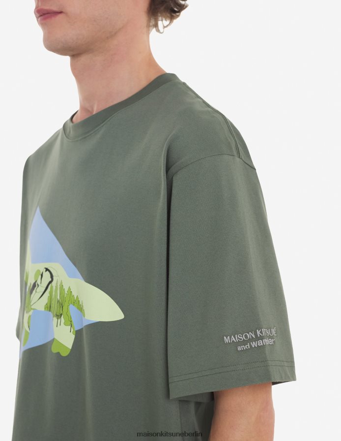 Kleidung V2DHL84 khaki Männer MK X und Wander Dry Baumwoll-T-Shirt 2 Maison Kitsune