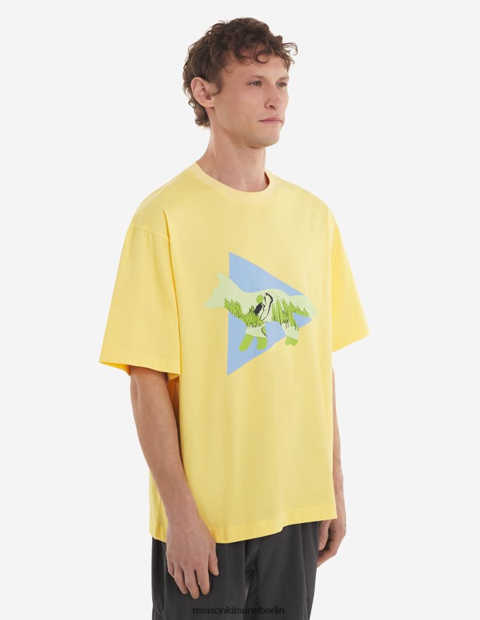 Kleidung V2DHL88 Gelb Männer MK X und Wander Dry Baumwoll-T-Shirt 2 Maison Kitsune