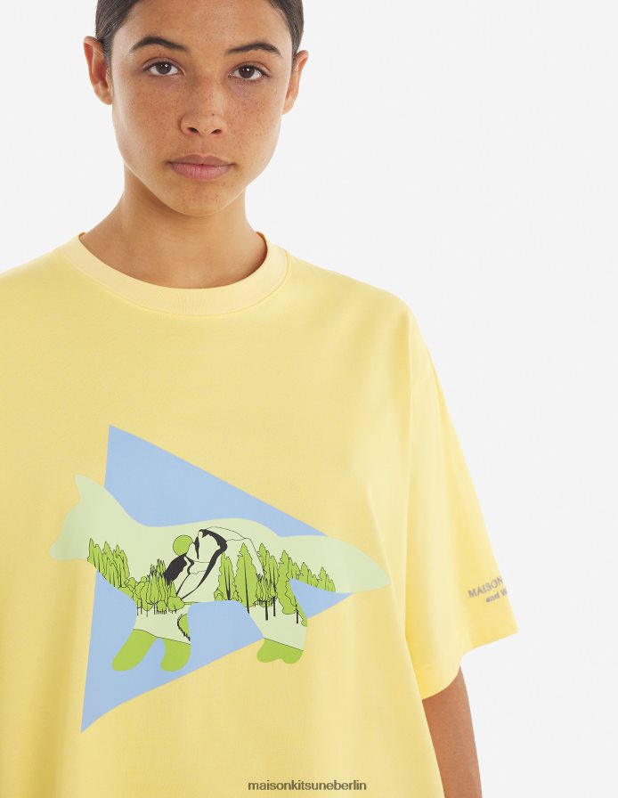 Kleidung V2DHL88 Gelb Männer MK X und Wander Dry Baumwoll-T-Shirt 2 Maison Kitsune