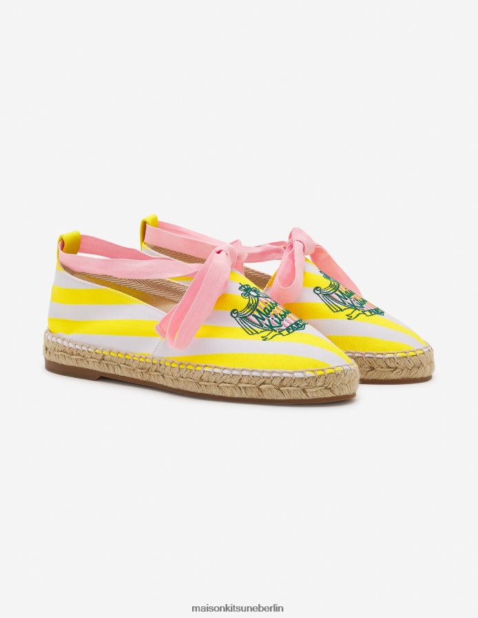 Schuh V2DHL538 Zitronenstreifen unisex Espadrilles mit Streifen am Pool Maison Kitsune