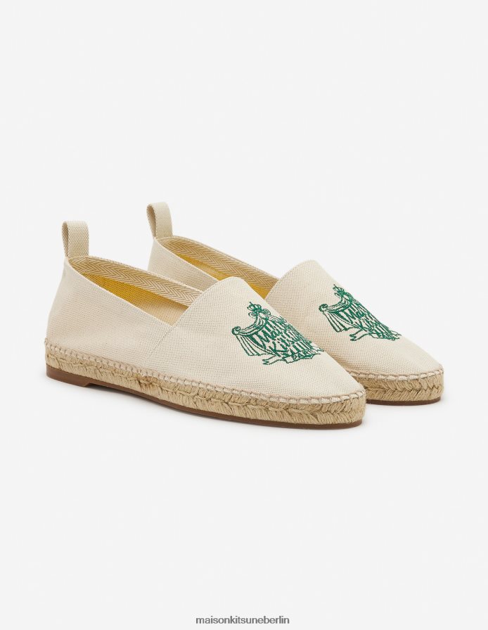 Schuh V2DHL539 cremefarben unisex Espadrilles mit Wappen Maison Kitsune