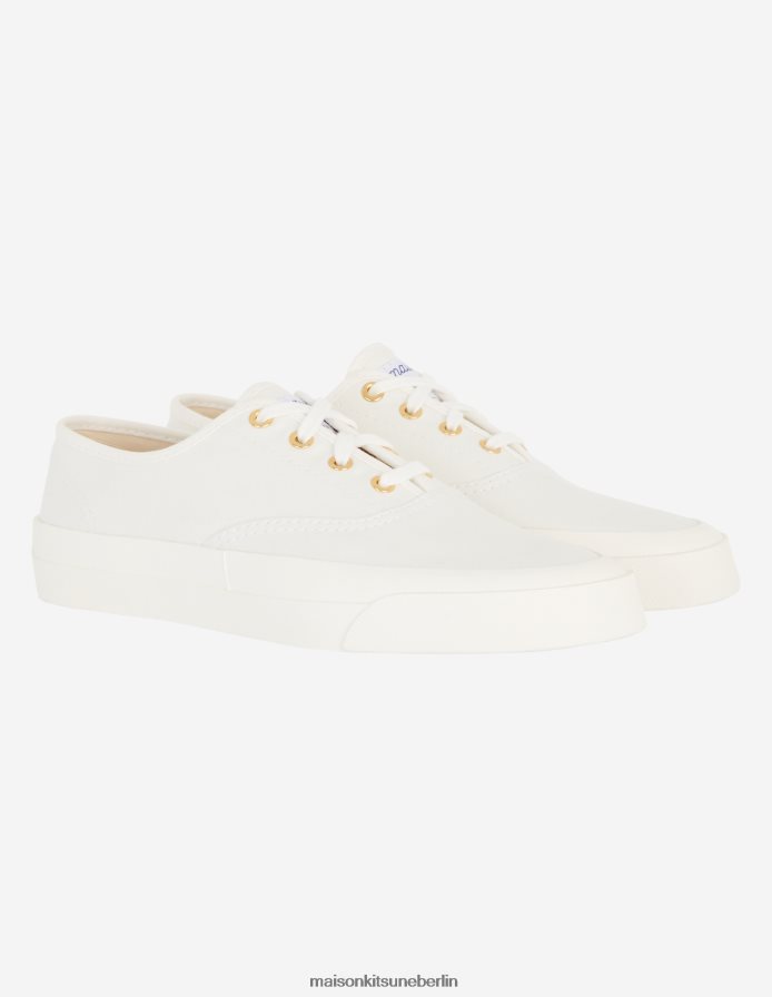 Schuh V2DHL540 Weiß unisex Canvas-Schnürsneaker Maison Kitsune