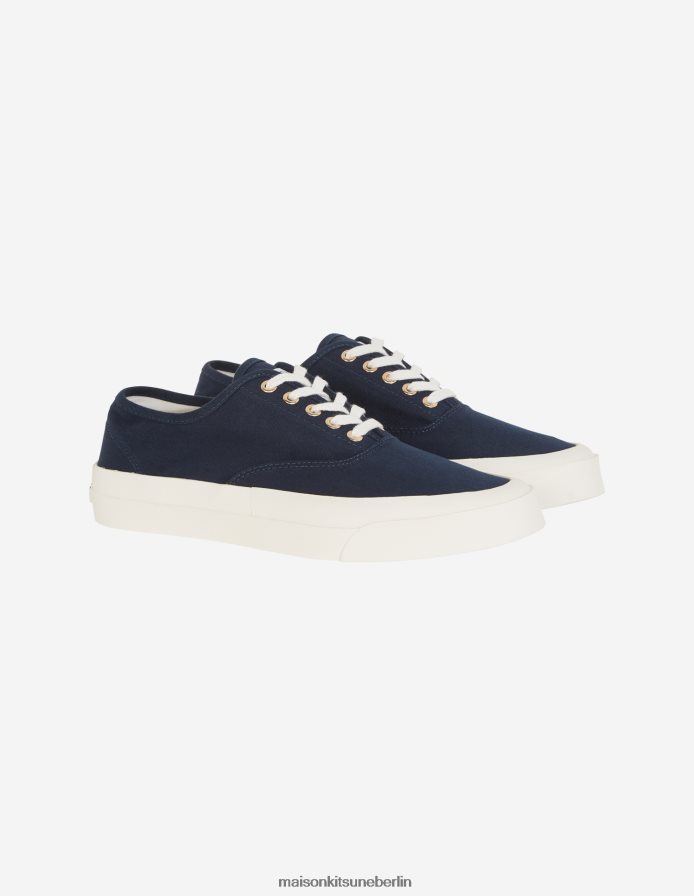 Schuh V2DHL542 Marine unisex Canvas-Schnürsneaker Maison Kitsune
