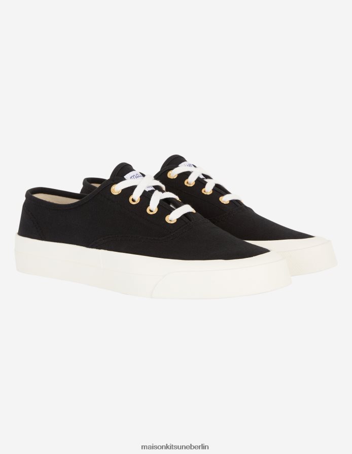 Schuh V2DHL543 Schwarz unisex Canvas-Schnürsneaker Maison Kitsune