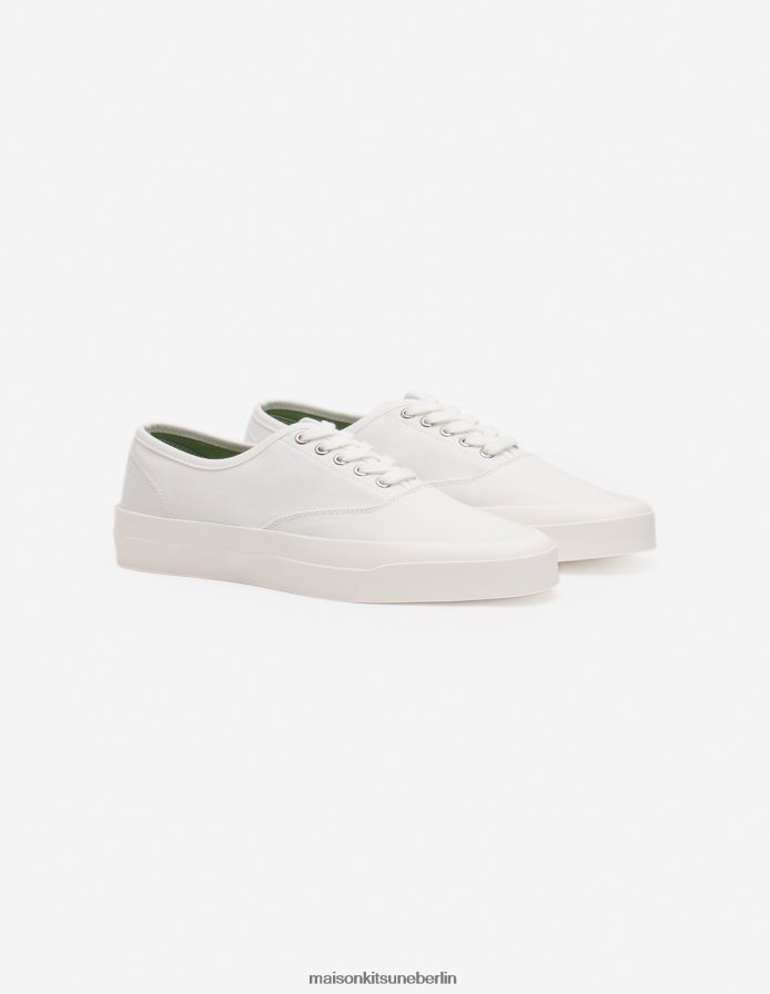 Schuh V2DHL548 Weiß unisex Canvas-Schnürsneaker Maison Kitsune