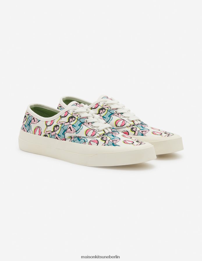 Schuh V2DHL549 Multico-Design unisex Canvas-Schnürsneaker für tanzende Mädchen Maison Kitsune