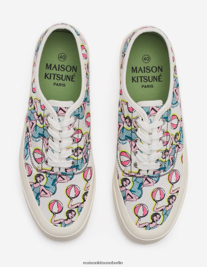 Schuh V2DHL549 Multico-Design unisex Canvas-Schnürsneaker für tanzende Mädchen Maison Kitsune