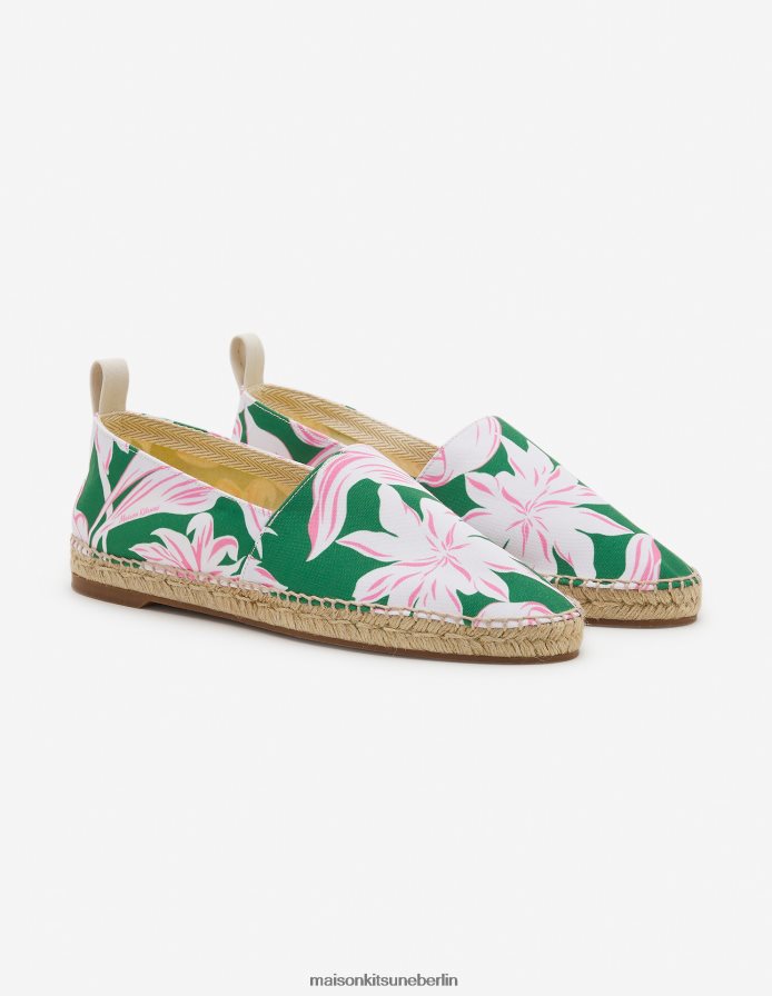 Schuh V2DHL550 Multico-Design unisex Espadrilles mit Blumen-Print Maison Kitsune