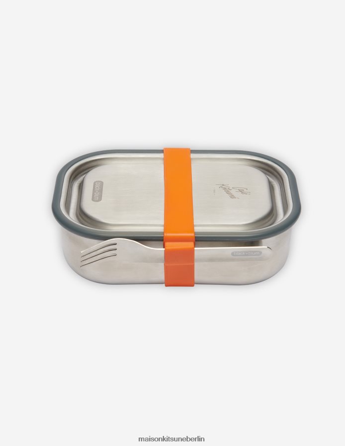 Zubehörteil V2DHL653 orange unisex Lunchbox aus Edelstahl groß Maison Kitsune
