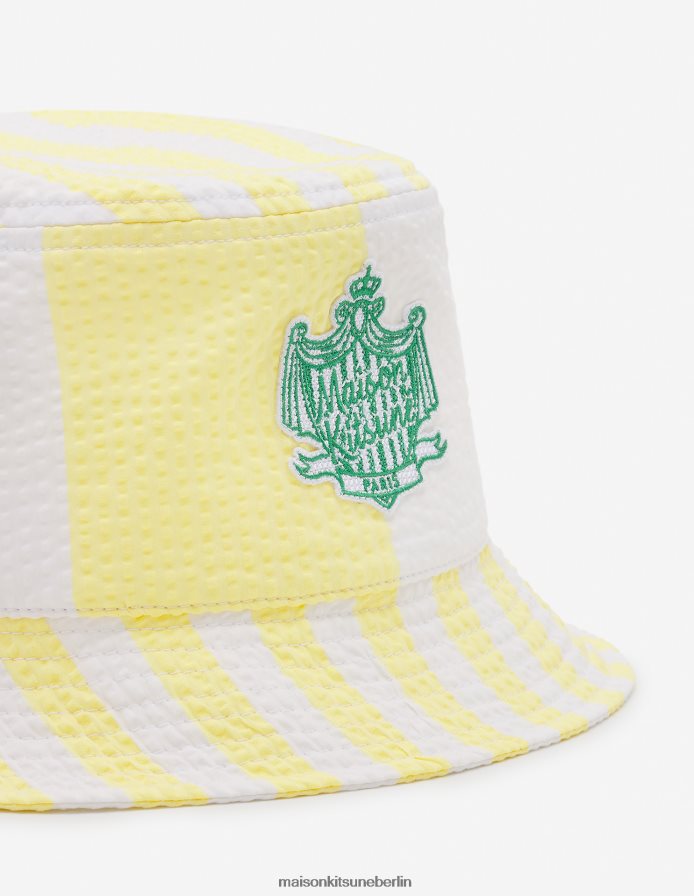 Zubehörteil V2DHL551 Zitronenstreifen unisex Fischerhut mit Streifen am Pool Maison Kitsune