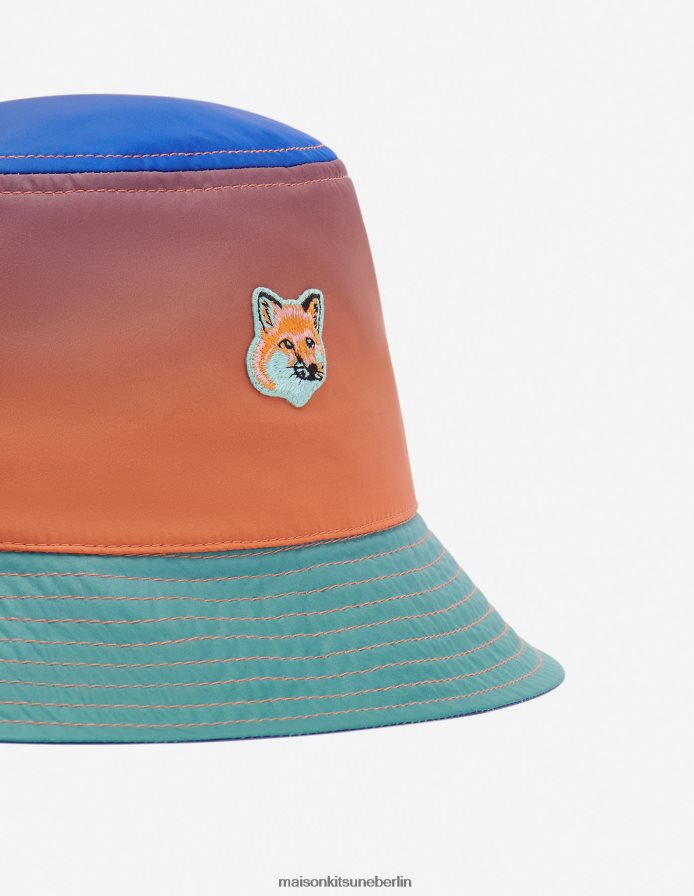 Zubehörteil V2DHL566 Farbverlaufsdruck unisex lebhafter Fischerhut mit Fuchskopf Maison Kitsune