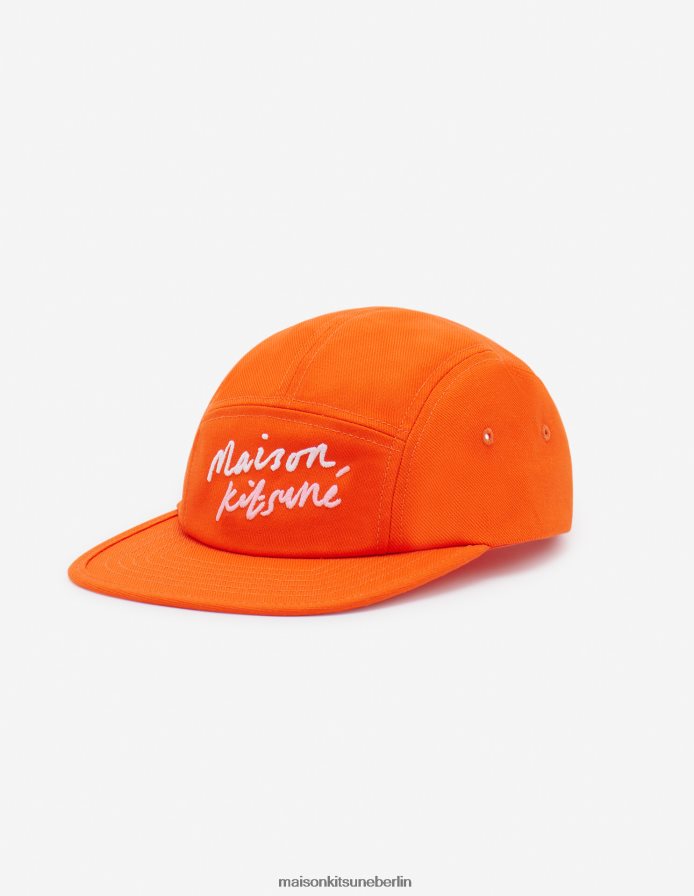 Zubehörteil V2DHL570 Neon orange unisex Mini-Handschrift 5p-Kappe Maison Kitsune