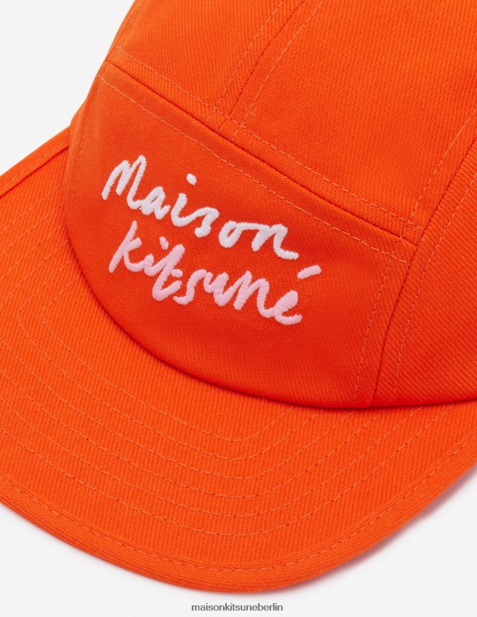 Zubehörteil V2DHL570 Neon orange unisex Mini-Handschrift 5p-Kappe Maison Kitsune