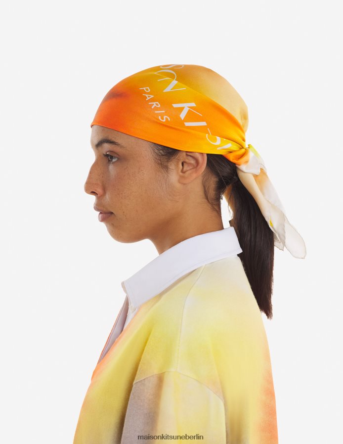 Zubehörteil V2DHL589 Aquarelldruck unisex mk x rop van mierlo fuchs seidenschal Maison Kitsune