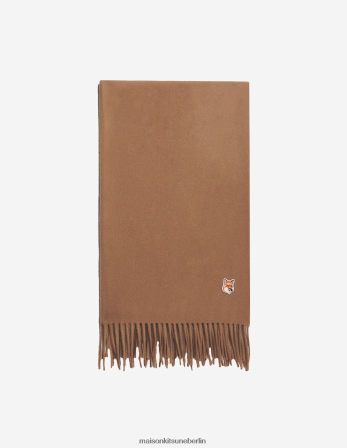 Zubehörteil V2DHL590 Beige unisex Fuchskopf-Patch-Wollschal Maison Kitsune