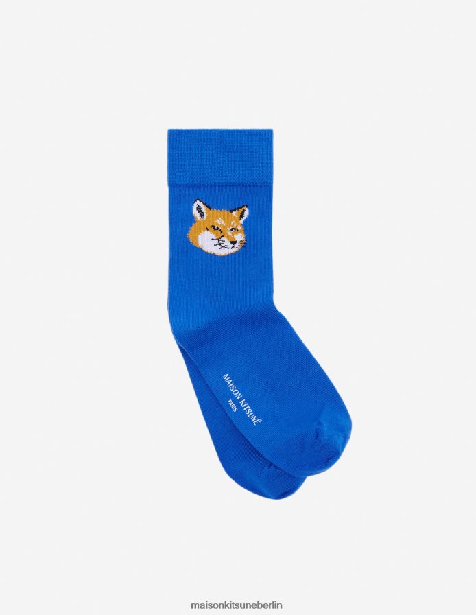 Zubehörteil V2DHL578 tiefes Blau unisex Fuchskopfsocken Maison Kitsune