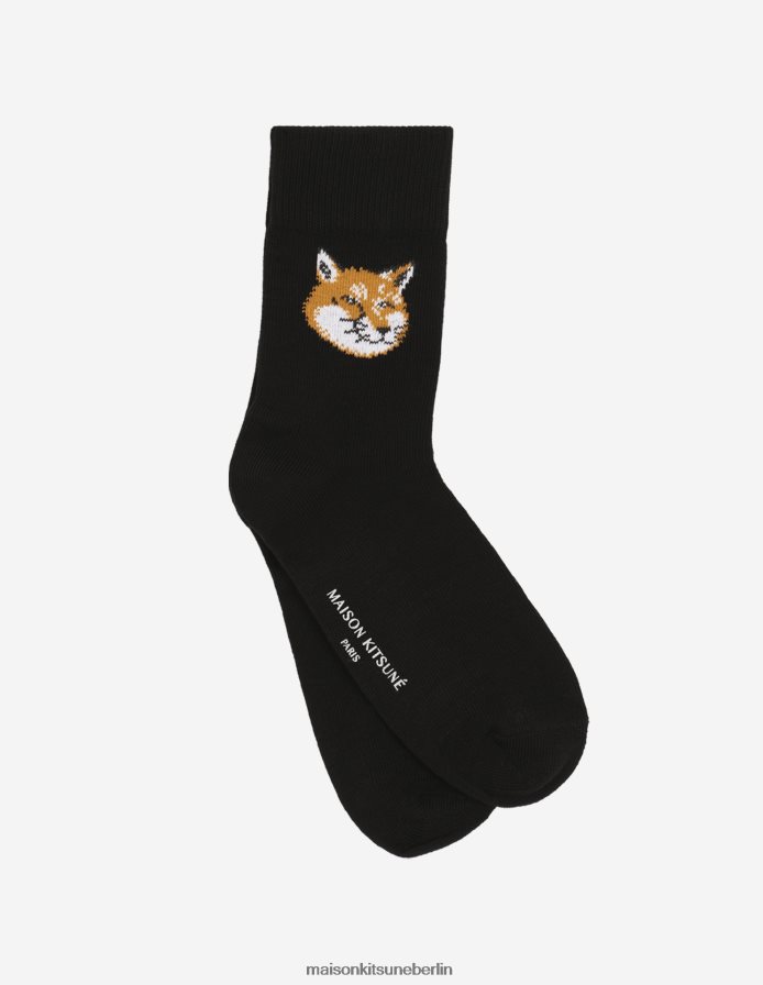Zubehörteil V2DHL580 Schwarz unisex Fuchskopfsocken Maison Kitsune
