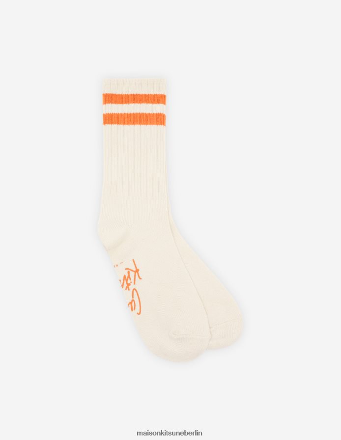 Zubehörteil V2DHL584 Fuchs unisex Socken aus der Linie „Café Kitsune“. Maison Kitsune