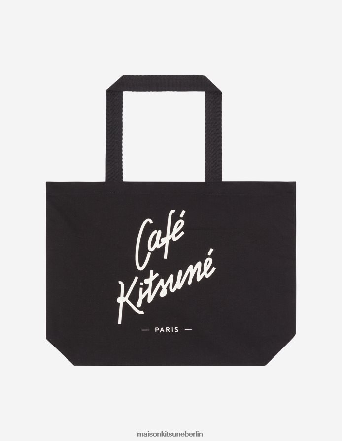 Zubehörteil V2DHL506 Schwarz unisex Einkaufstasche Café Kitsune schwarz Maison Kitsune