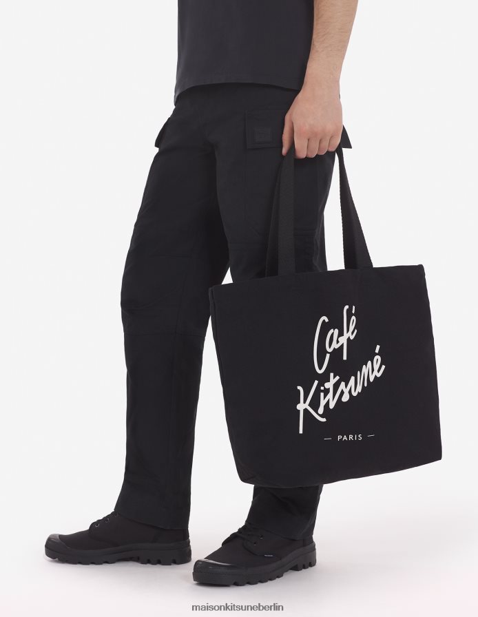 Zubehörteil V2DHL506 Schwarz unisex Einkaufstasche Café Kitsune schwarz Maison Kitsune