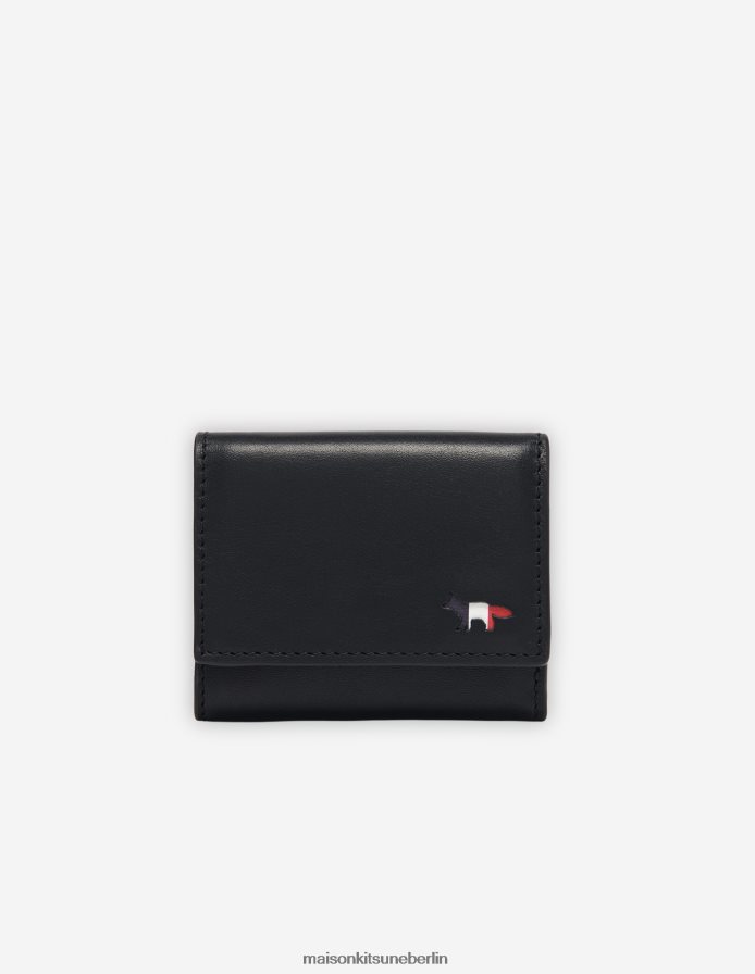 Zubehörteil V2DHL511 Schwarz unisex Tricolor Fox ultrakompakte Geldbörse Maison Kitsune