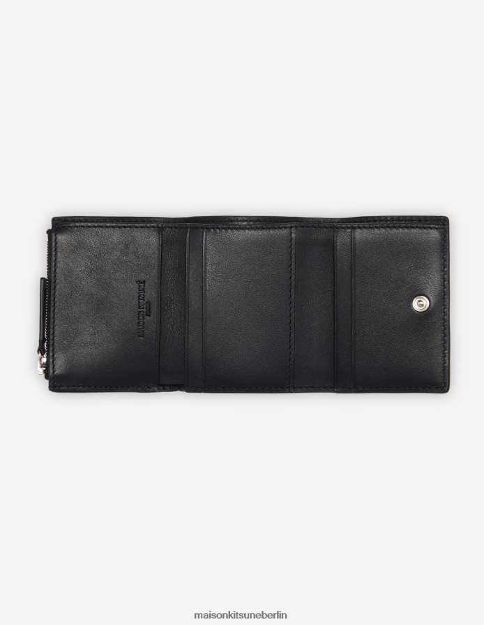 Zubehörteil V2DHL511 Schwarz unisex Tricolor Fox ultrakompakte Geldbörse Maison Kitsune