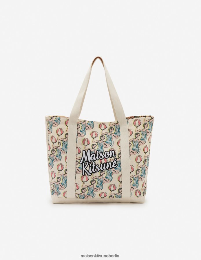 Zubehörteil V2DHL516 Multico-Design unisex Tanzende Mädchen-Einkaufstasche Maison Kitsune