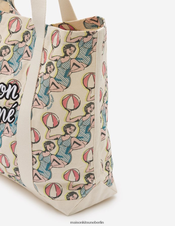 Zubehörteil V2DHL516 Multico-Design unisex Tanzende Mädchen-Einkaufstasche Maison Kitsune