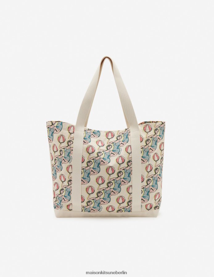 Zubehörteil V2DHL516 Multico-Design unisex Tanzende Mädchen-Einkaufstasche Maison Kitsune