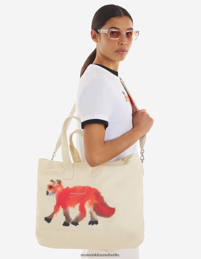 Zubehörteil V2DHL518 naturfarben unisex mk x rop van mierlo fox e/w tote Maison Kitsune