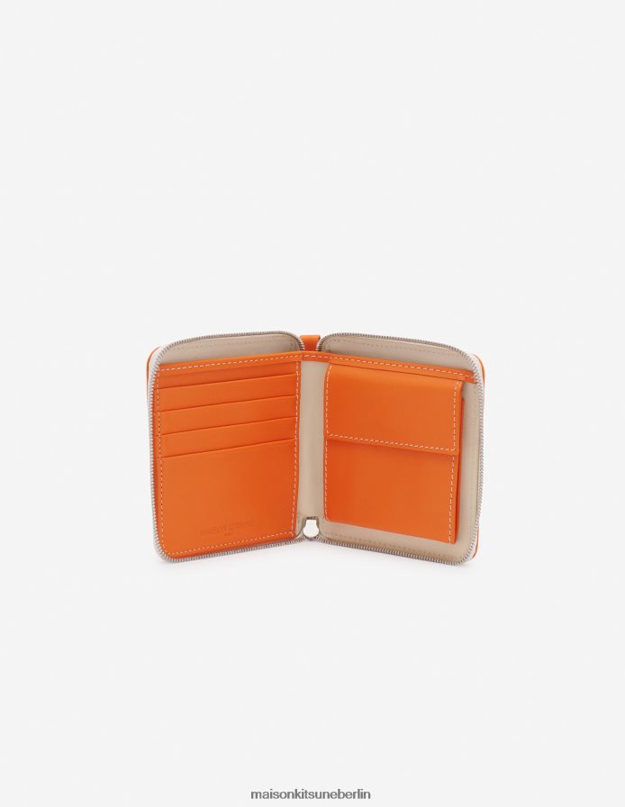 Zubehörteil V2DHL523 Neon orange unisex Quadratische Geldbörse mit Reißverschluss aus Gurtband Maison Kitsune