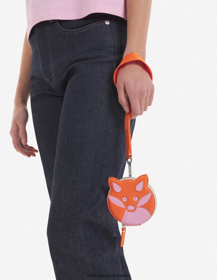 Zubehörteil V2DHL526 Neon orange unisex Fuchshals-Geldbörse Maison Kitsune