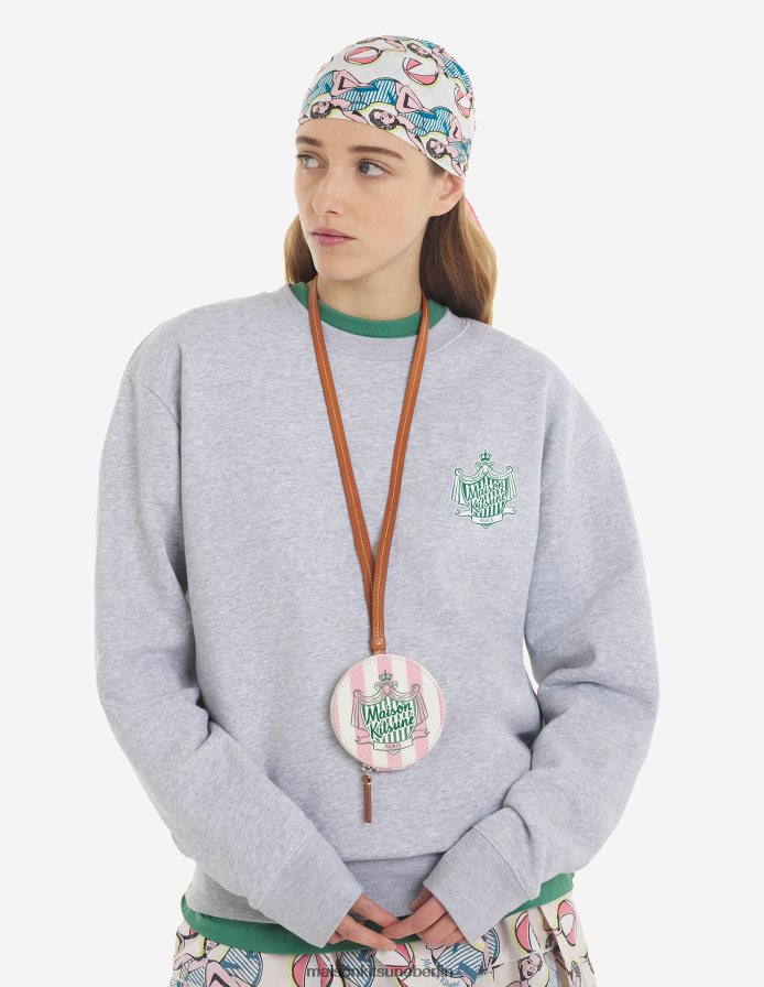 Zubehörteil V2DHL527 Erdbeerstreifen unisex Runde Geldbörsenhalskette mit Streifen am Pool Maison Kitsune