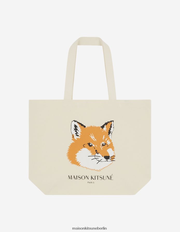 Zubehörteil V2DHL528 naturfarben unisex Fuchskopf-Einkaufstasche Maison Kitsune
