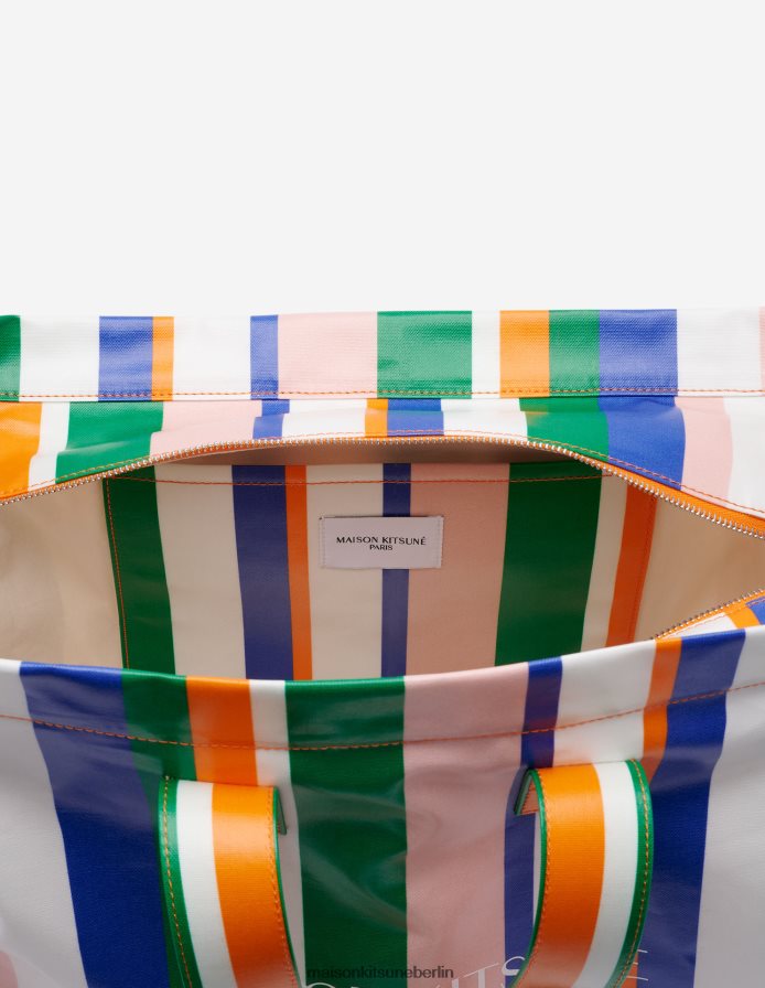 Zubehörteil V2DHL531 weiße Streifen unisex Gestreifte E/W-Tasche Maison Kitsune