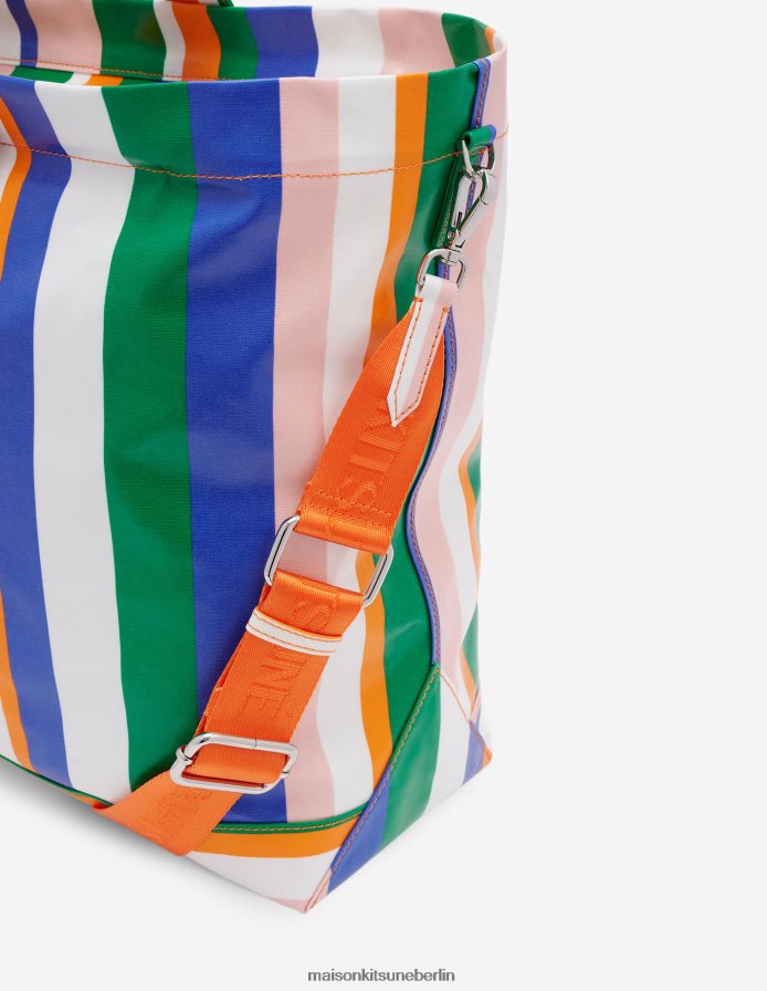 Zubehörteil V2DHL531 weiße Streifen unisex Gestreifte E/W-Tasche Maison Kitsune