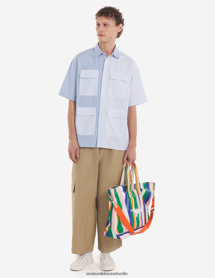 Zubehörteil V2DHL531 weiße Streifen unisex Gestreifte E/W-Tasche Maison Kitsune