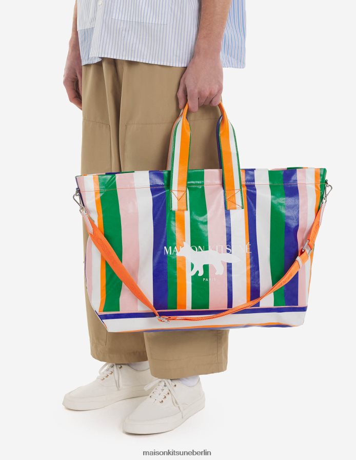 Zubehörteil V2DHL531 weiße Streifen unisex Gestreifte E/W-Tasche Maison Kitsune