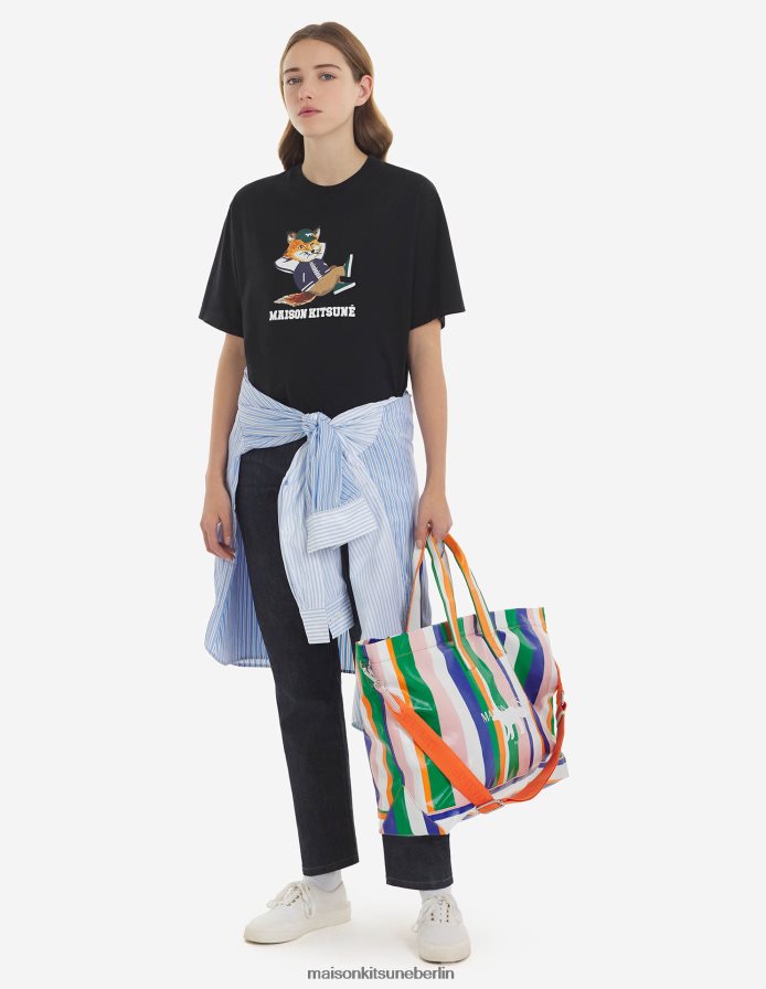 Zubehörteil V2DHL531 weiße Streifen unisex Gestreifte E/W-Tasche Maison Kitsune