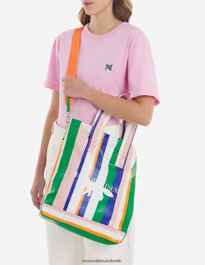 Zubehörteil V2DHL532 weiße Streifen unisex Gestreifte Tragetasche ohne Tasche Maison Kitsune