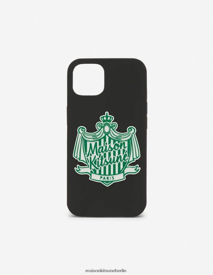 Zubehörteil V2DHL594 Schwarz unisex iPhone-Hülle mit Wappen Maison Kitsune