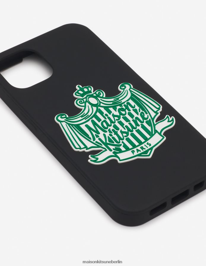 Zubehörteil V2DHL594 Schwarz unisex iPhone-Hülle mit Wappen Maison Kitsune