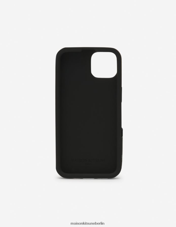 Zubehörteil V2DHL594 Schwarz unisex iPhone-Hülle mit Wappen Maison Kitsune