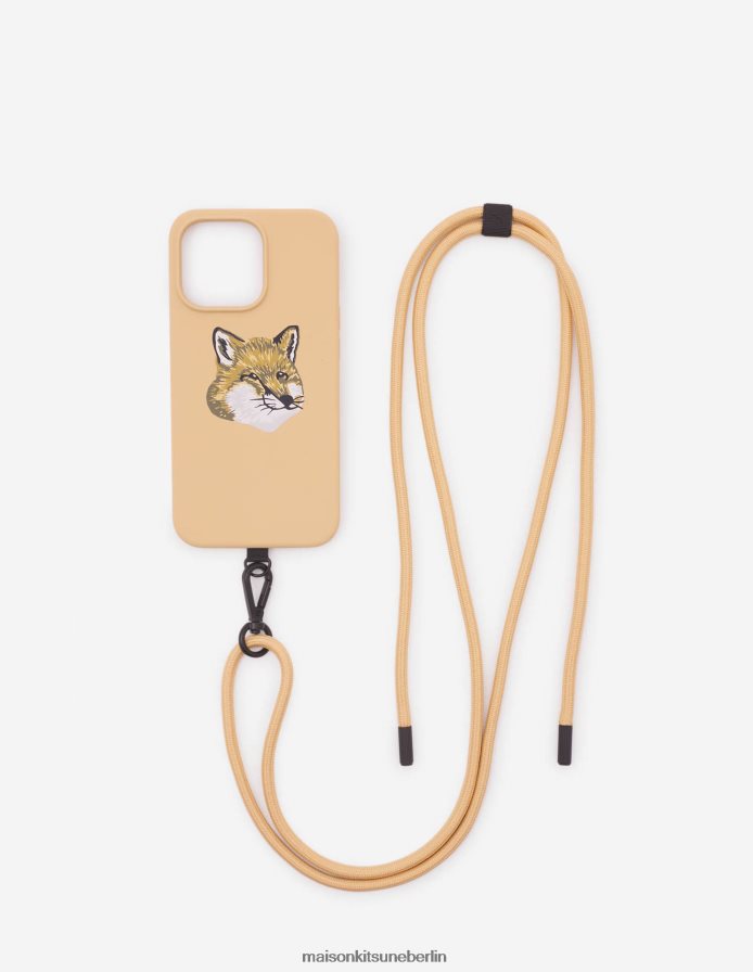Zubehörteil V2DHL599 Beige unisex Fox Head Sling Case für i14 Pro Beige Maison Kitsune
