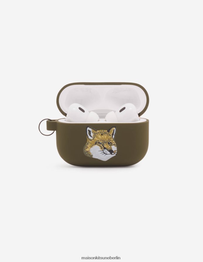 Zubehörteil V2DHL604 Khakigrau unisex Fox Head Karabinerhülle für Airpods Pro 2 Khaki Maison Kitsune